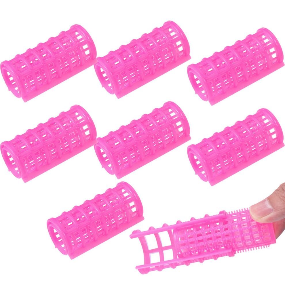 Zestaw 8 WałEczkóW Do WłOsóW, Plastikowe , śRednie, RóżOwe-image