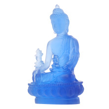 2Pcs Small Blue Resin Buddha Figurines Indoor Car Ornament Decoration
