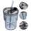 glaswasserbecher -flasche saftbecher mit deckel & 4