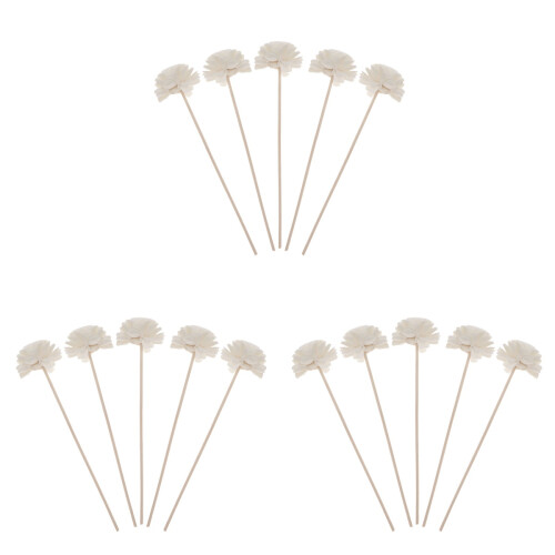 15 rattanstäbchen diffusor mit aromölduft, blumenkopfdekor ivory 1
