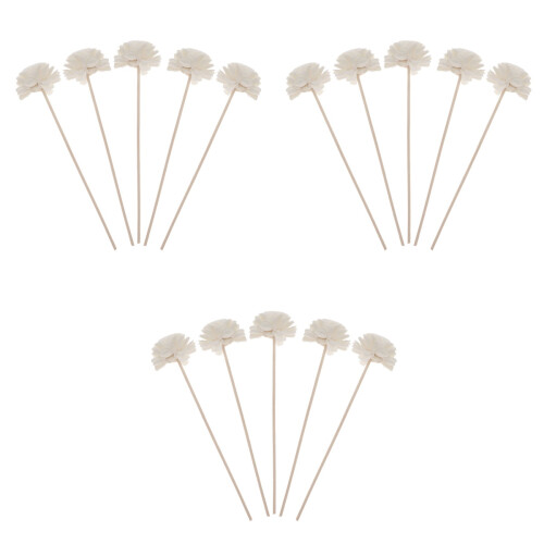 15 rattanstäbchen diffusor mit aromölduft, blumenkopfdekor ivory 2