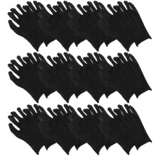 12 paar baumwollhandschuhe arbeitsschutzhandschuhe schwarz, größe l