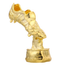 golden soccer boot trophy for team awards and sports competitions
