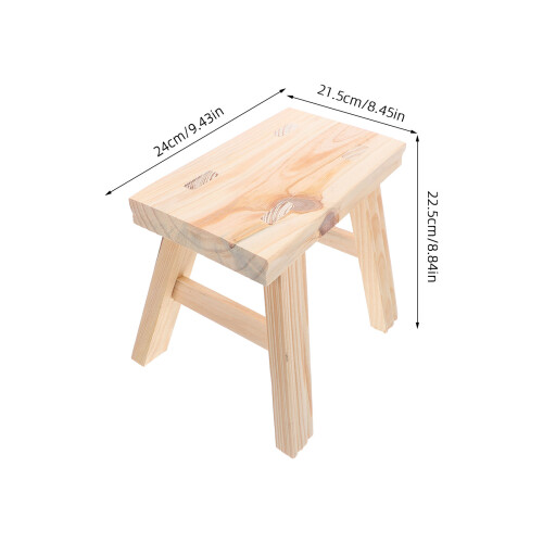 escabel de madera multifuncional para niños, ancho y resistente, beige 1