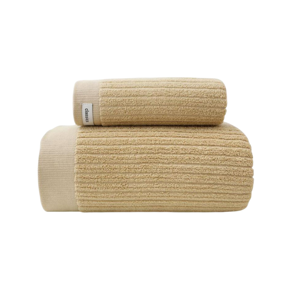 (Brown) 2 Pieces/Set Bath Towel Men Women Bathing Shower Towel Accessories-image-OPC-PKKDYJX-NEW