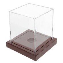 transparente baseball ausstellungsbox mit holzunterlage