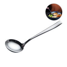 304 stainless steel thickened round soup spoon with long handle for hot pot