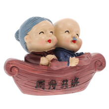 2Pcs Resin Craft Elderly Couple Ornaments Anniversary Cake Decoration