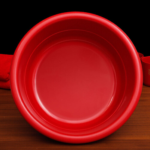 portable washbowl thickened plastic basin for bathroom storage red 2