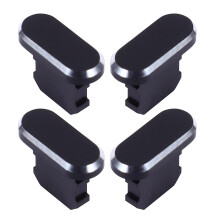4Pièces Protège Port USB C Compact En Pet Aluminium Noir