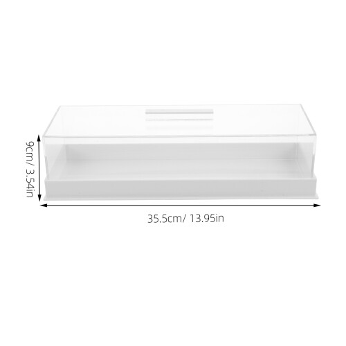 Modern White Acrylic Cake Display Box with Lid for Bakery & Home 1