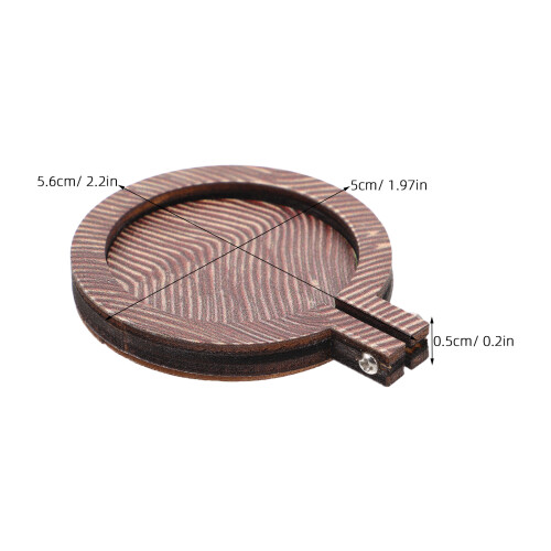 5St Mini Borduurringen Hout Rond Bruin Creatieve Accessoires 1