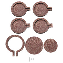 5St Mini Borduurringen Hout Rond Bruin Creatieve Accessoires