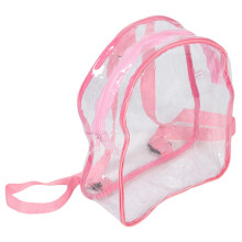 PVC Clear Doll Storage Backpack Pink Organizer for Dolls and Toys