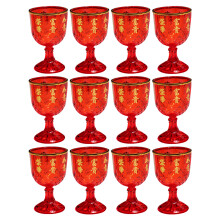 12 rote plastikbecher für hochzeit, schnaps, wein, festlich