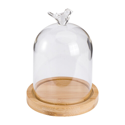 dried flower glass dome with wood base 2