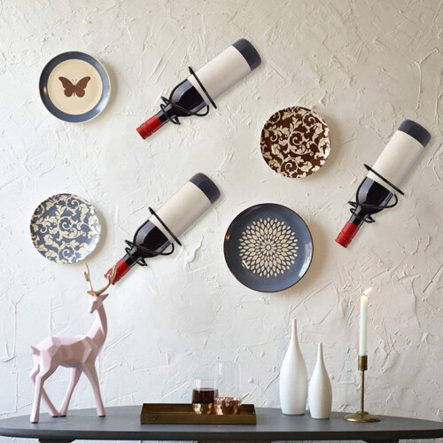 6 pcs iron wall mounted spiral wine rack for home or restaurant use 2