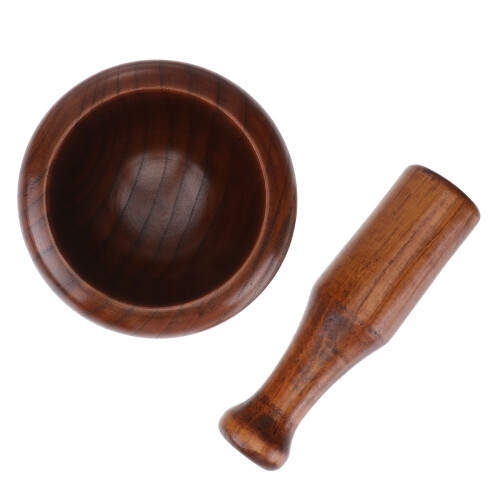 wooden garlic masher grinder set for kitchen