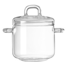350ml Clear Glass Simmer Pot with Lid for Stews Soups Pasta