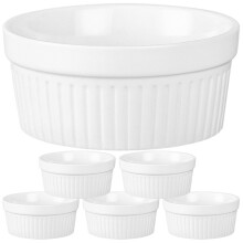 6 pcs ceramic dessert cups for pudding and baking, household use