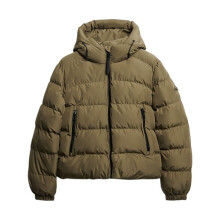 SuperDry Sport Pufferjacke mit Kapuze - Khaki