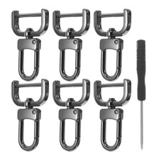 6Stk Abnehmbarer Metall Schnapphaken Dunkelgrau Für Handtaschen Riemen