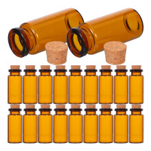 30 braune Glasfläschchen 10 ml mit Korkverschluss für DIY und Geschenke