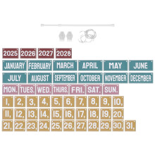 boho rainbow flip calendar with holder and date cards 2025-2028