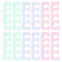 12pcs silicone toe separators for pedicure and nail art