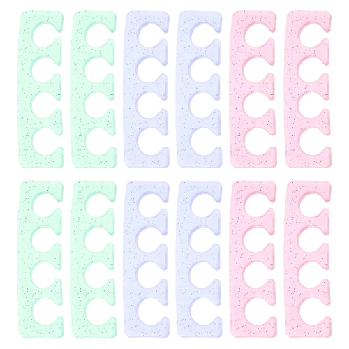 12pcs silicone toe separators for pedicure and nail art