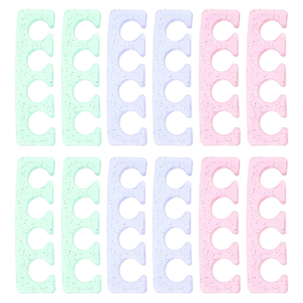 Aboofan 12Pcs Silicone Toe Separators For Pedicure And Nail Art