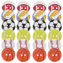 100Stk Vintage Holzknöpfe 2- Sportmotive Bunt Zum Ankleiden