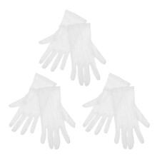 3 paia guanti professionali arbitro biliardo, traspiranti, bianchi