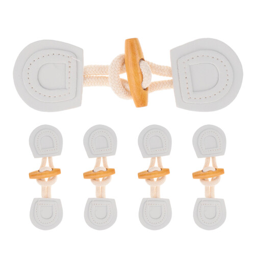 5 pulsanti in pelle, per cappotto