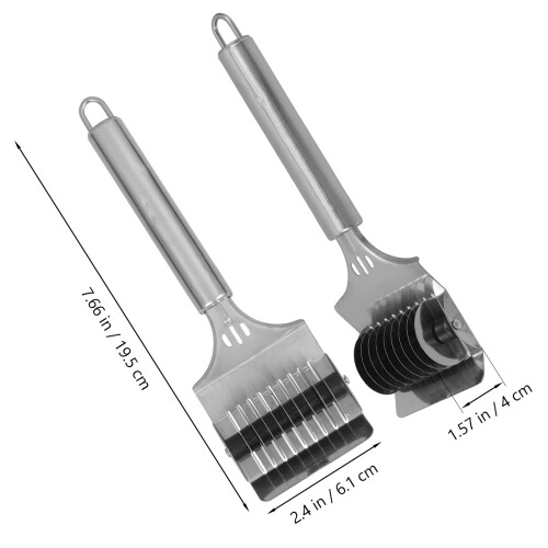 3 pezzi tagliapasta in acciaio per tagliatelle e spaghetti 2