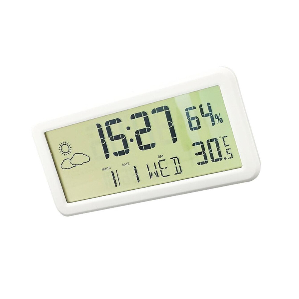 (White) Convenient Digital Alarm Clock Reliable Morning Helper Powerful LCD-image-OPC-PKKGPVT-NEW