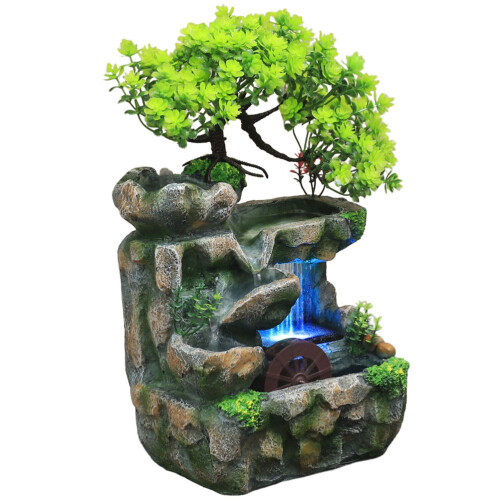 indoor water feature resin desktop mini fountain with plug