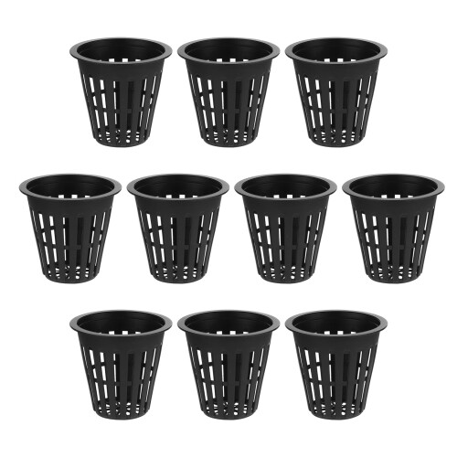 10pcs plastic hydroponics net pots slotted mesh cups for plant nursery 2