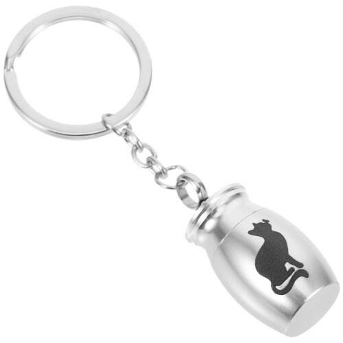 mini urn key chain pendant for pet ashes with key ring container 2