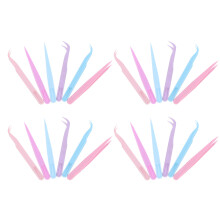 set 36 pz pinzette punta curva/dritta per nail art