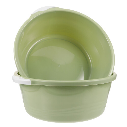 2pcs plastic wash basin for home bathroom foot use large green 2