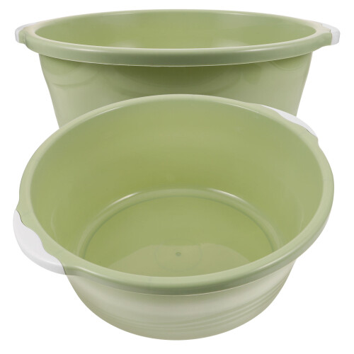 2pcs plastic wash basin for home bathroom foot use large green