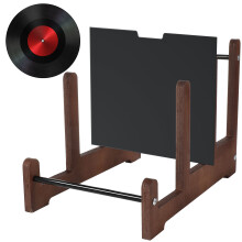 porta dischi vinile 3 livelli per album e giradischi da tavolo