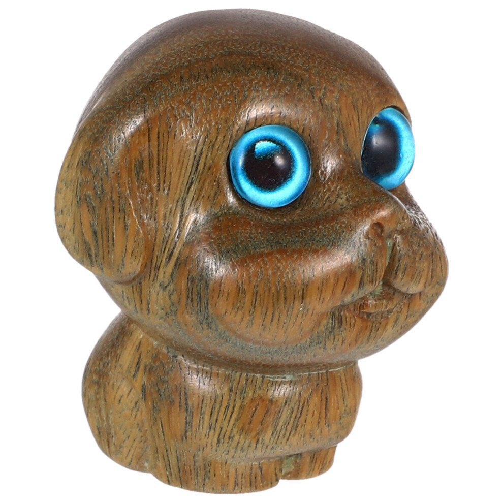 2 Szt. Drewniana Figurka Psa, MałA RzeźBa Szczeniaka, Ozdoba Biurowa-image