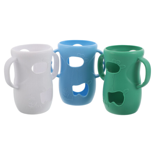 3 silicone para mamadeiras com alças, proteção anti-