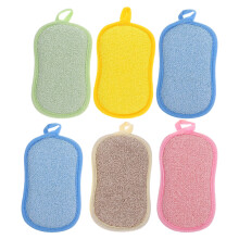 6 pcs double-sided reusable kitchen sponges for dishes and cleaning