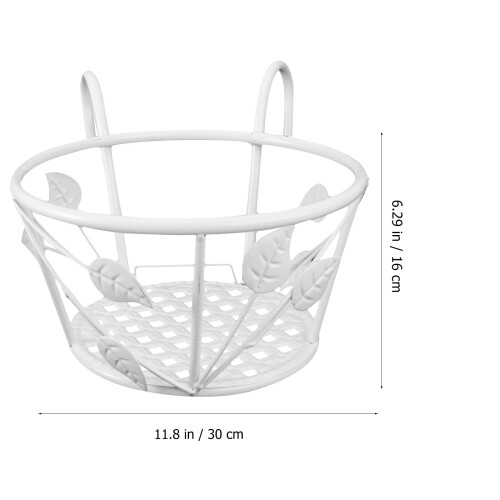 fence hanging wrought iron shelf flowerpot basket storage container 2