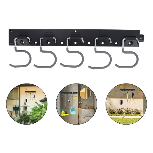garage wall mount tool organizer set with mop broom holder 2