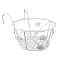 fence hanging wrought iron shelf flowerpot basket storage container