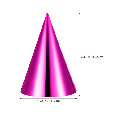 60 pcs metallic paper cone hats with elastic string for birthdays 1
